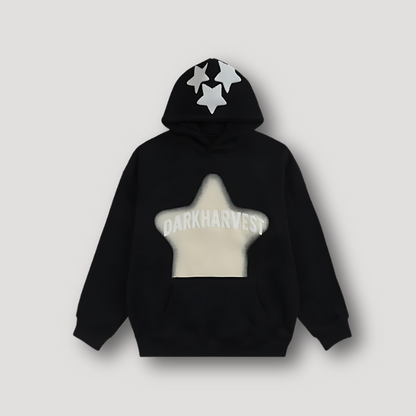 Dark Harvest Ster Borduurwerk Graphisch Afdrukken Hoodie