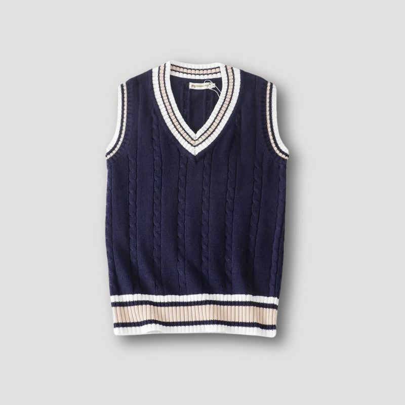 V-hals Gebreid Mouwloos Vest Sweater