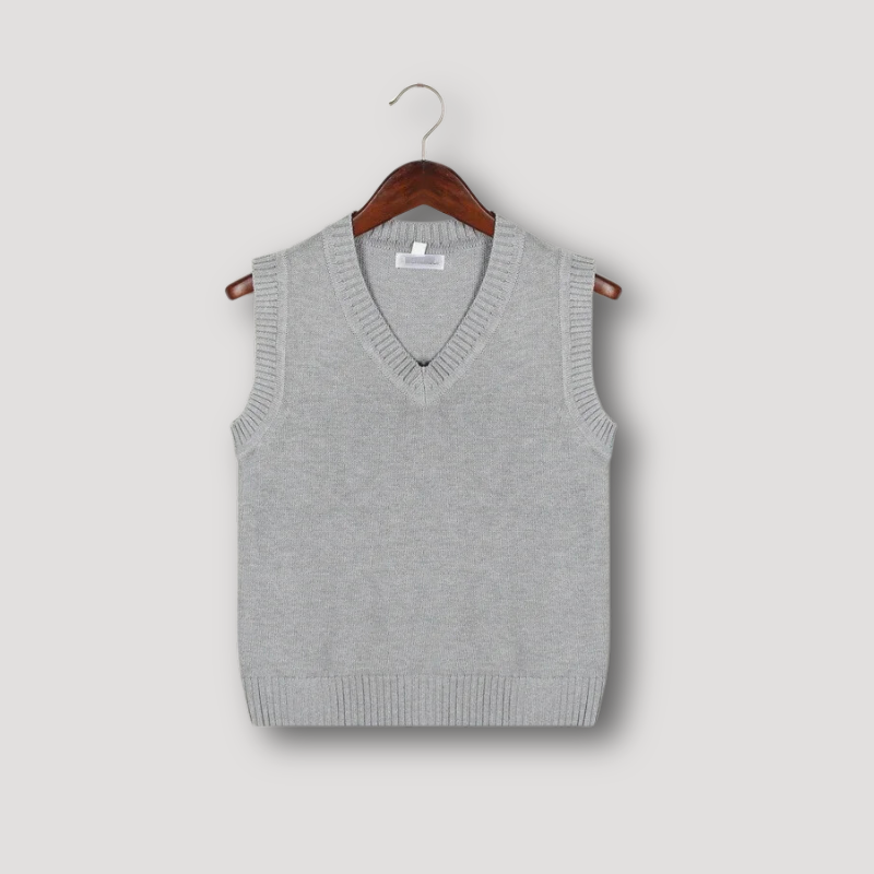 V-hals Gebreid Mouwloos Vest Sweater