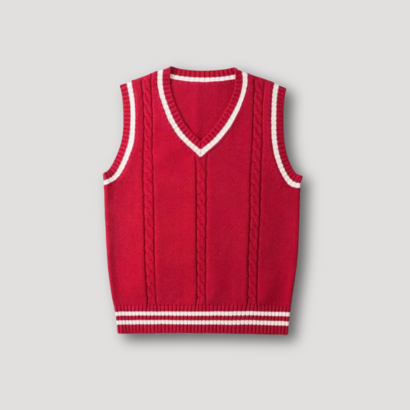 V-hals Gebreid Mouwloos Vest Sweater