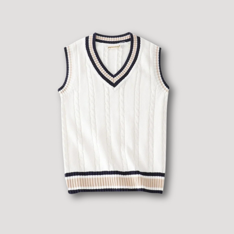 V-hals Gebreid Mouwloos Vest Sweater