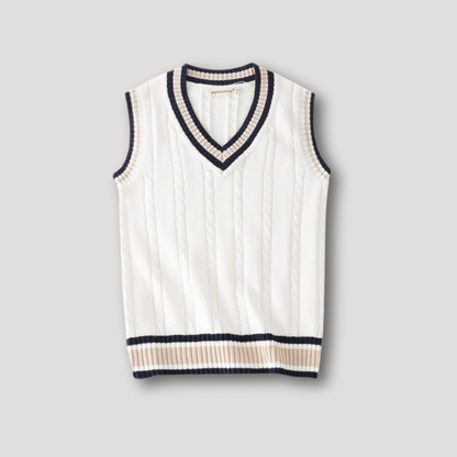 V-hals Gebreid Mouwloos Vest Sweater