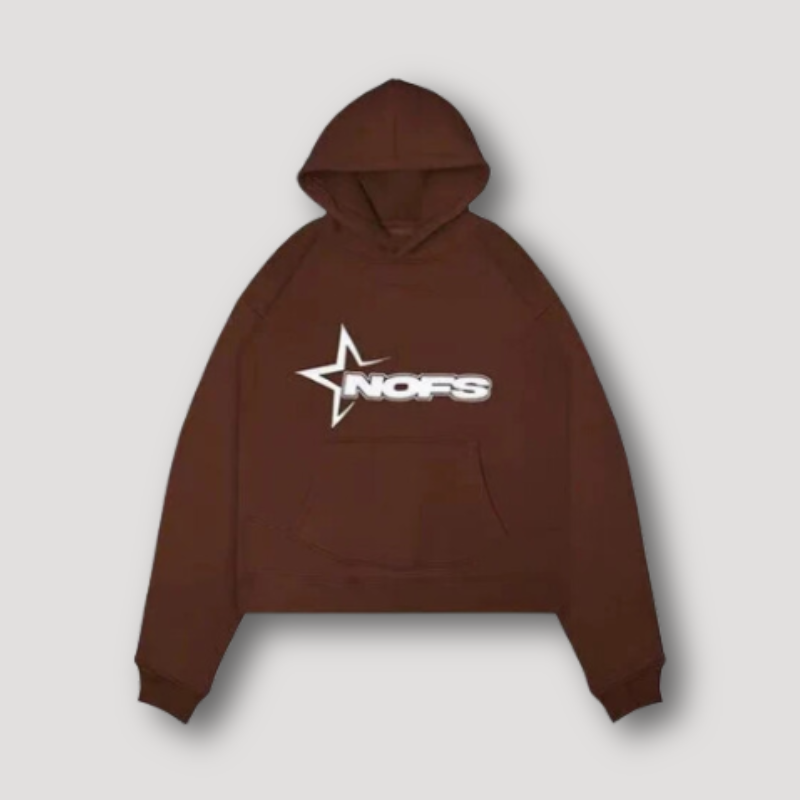 Sportief 'NOFS' Grafisch Logo Druk Oversized Hoodie