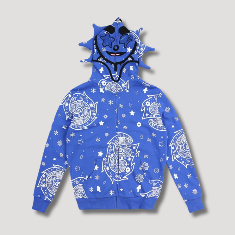 Y2K Glo Gang Hoodie - Heren - Urban Retro Style - Zip Up Rits