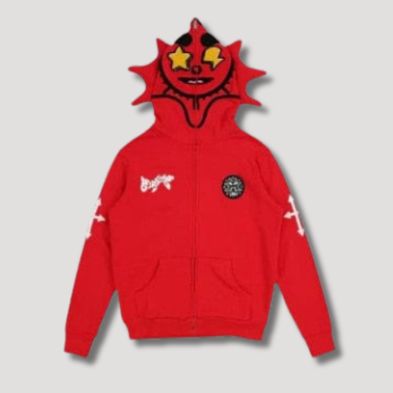 Y2K Glo Gang Hoodie - Heren - Urban Retro Style - Zip Up Rits