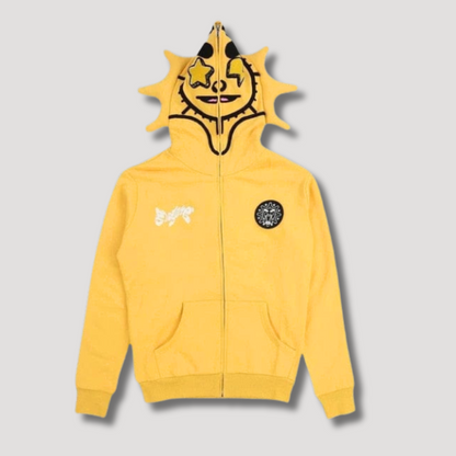 Y2K Glo Gang Hoodie - Heren - Urban Retro Style - Zip Up Rits