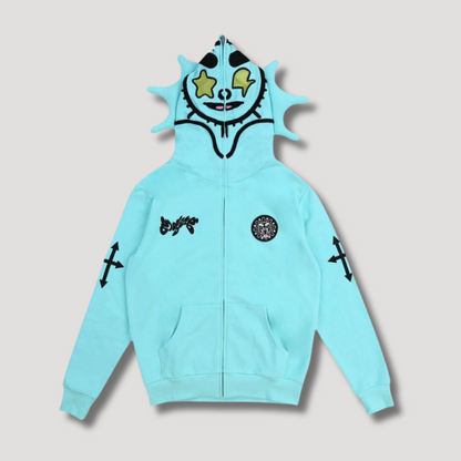 Y2K Glo Gang Hoodie - Heren - Urban Retro Style - Zip Up Rits