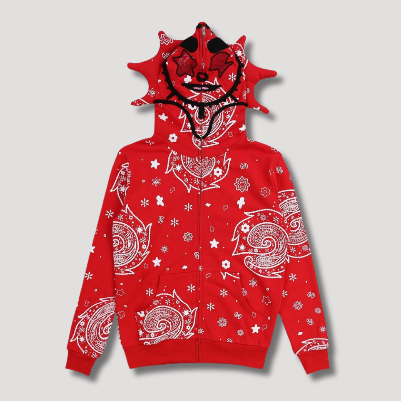 Y2K Glo Gang Hoodie - Heren - Urban Retro Style - Zip Up Rits