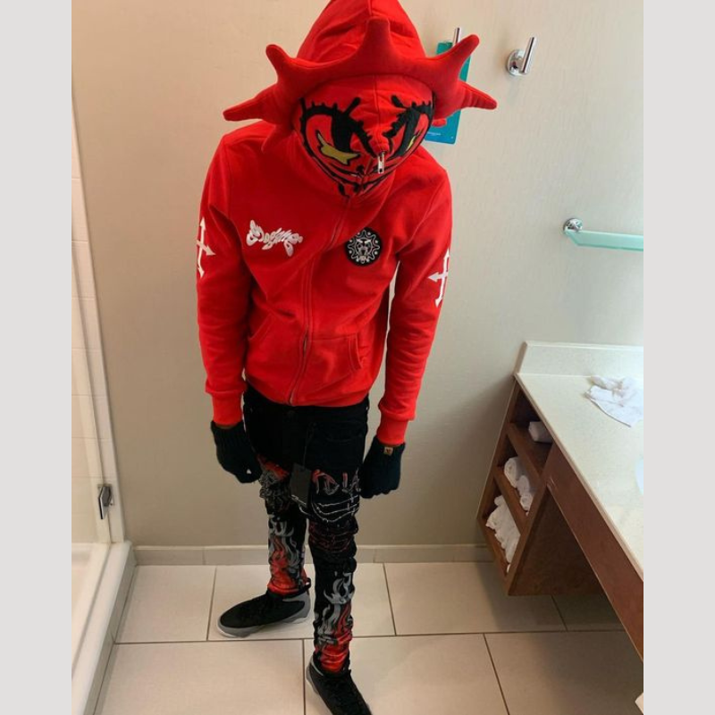 Y2K Glo Gang Hoodie - Heren - Urban Retro Style - Zip Up Rits