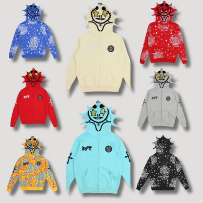 Y2K Glo Gang Hoodie - Heren - Urban Retro Style - Zip Up Rits