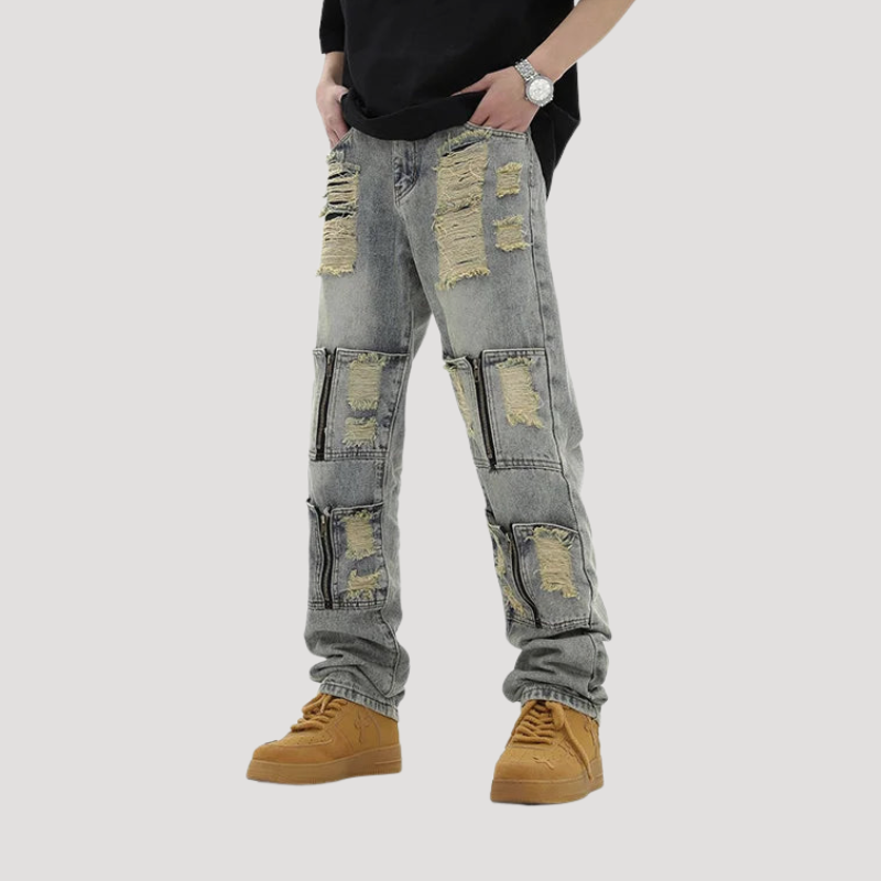 Y2K Gescheurde Bandplooibroek Streetwear