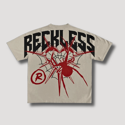 Reckless Spin Hart Web Grafisch Afdrukken Shirt