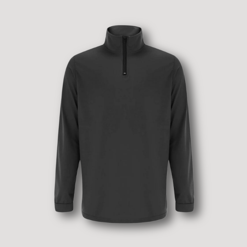 Half Zip Athletic Opstaande Kraag Getailleerde Trui Heren