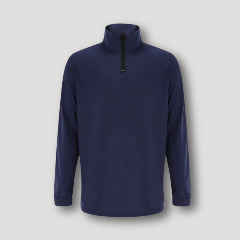 Half Zip Athletic Opstaande Kraag Getailleerde Trui Heren