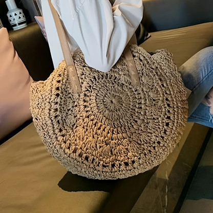 Rond Geweven Riet Raffia Tas Boho Tote