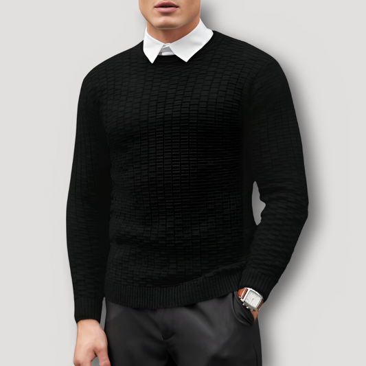 Crew Neck Gebreide Geweven jacquard Slim Fit Sweater