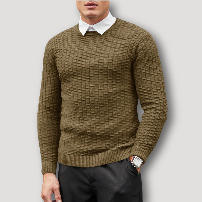 Crew Neck Gebreide Geweven jacquard Slim Fit Sweater