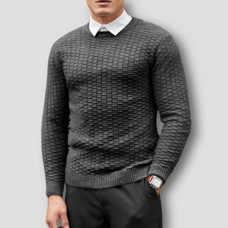 Crew Neck Gebreide Geweven jacquard Slim Fit Sweater