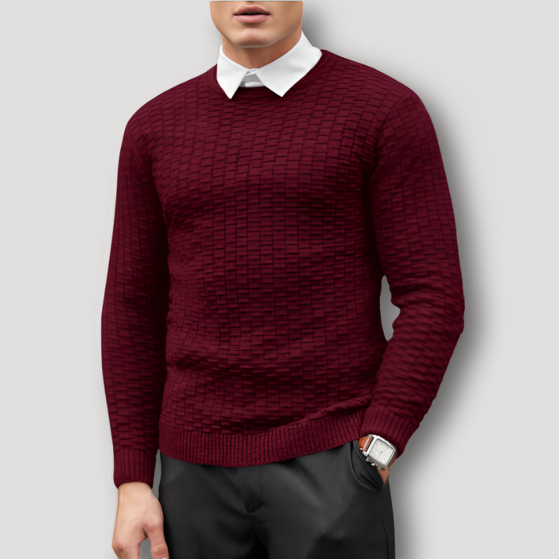 Crew Neck Gebreide Geweven jacquard Slim Fit Sweater