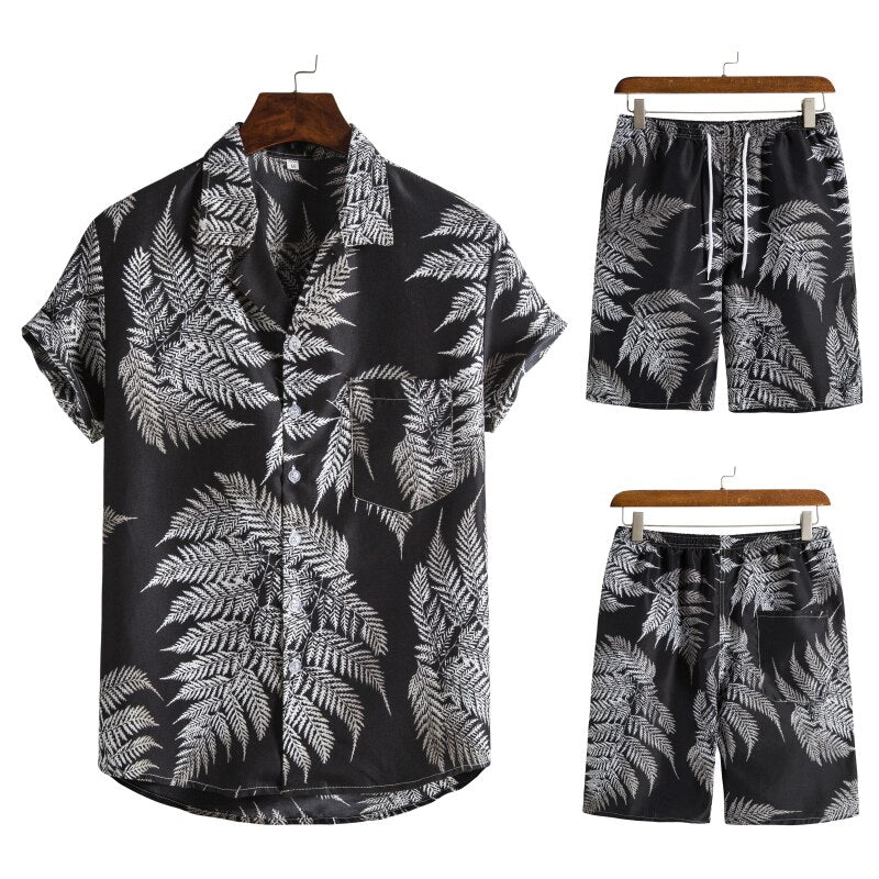 Luciano Romano™ Hawaiian Herencombi | Een vrolijke & zomerse combi voor de zomer - Zwart-XXXL -  Neomoda