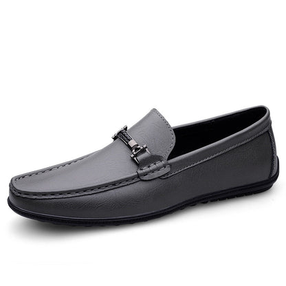 Loafers aus echtem Leder für Männer Grau