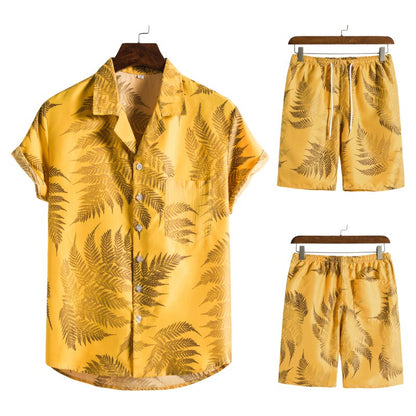 Luciano Romano™ Hawaiian Herencombi | Een vrolijke & zomerse combi voor de zomer - Geel-XXXL -  Neomoda