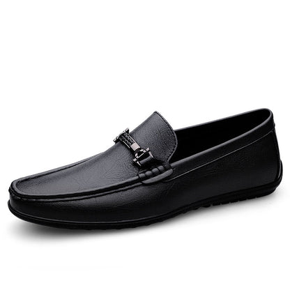 Loafers aus echtem Leder für Männer Schwarz