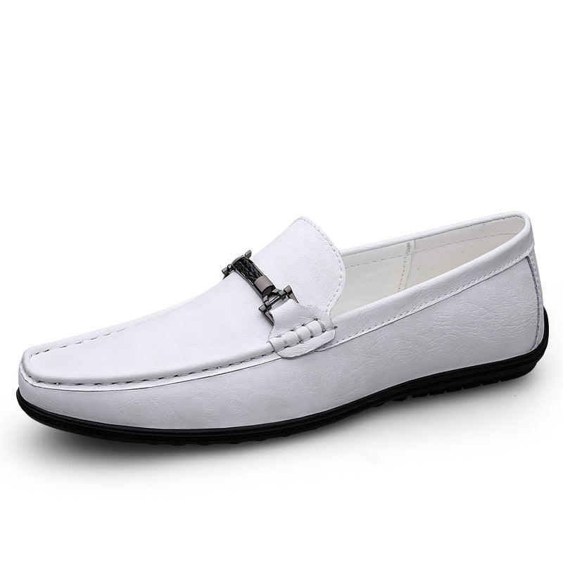 Loafers aus echtem Leder für Männer Weiß