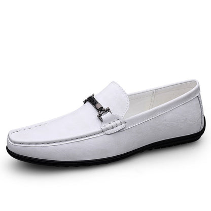 Loafers aus echtem Leder für Männer Weiß