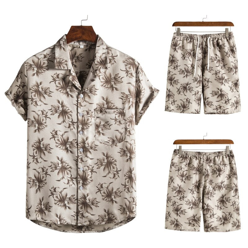 Luciano Romano™ Hawaiian Herencombi | Een vrolijke & zomerse combi voor de zomer - Beige-XXXL -  Neomoda