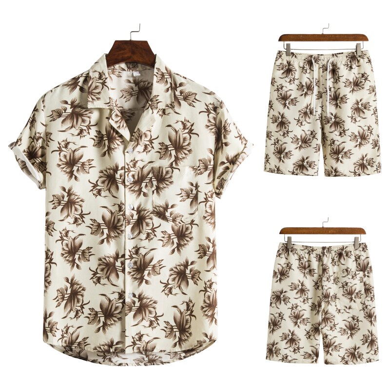 Luciano Romano™ Hawaiian Herencombi | Een vrolijke & zomerse combi voor de zomer - Champagne-XXXL -  Neomoda