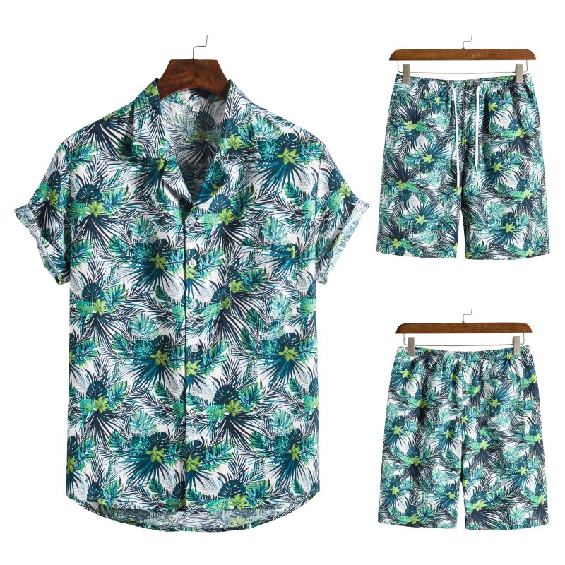 Luciano Romano™ Hawaiian Herencombi | Een vrolijke & zomerse combi voor de zomer - Blauw-XXXL -  Neomoda