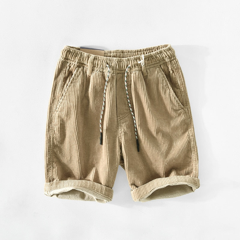 Verstelbare koord zomers corduroy strandshort