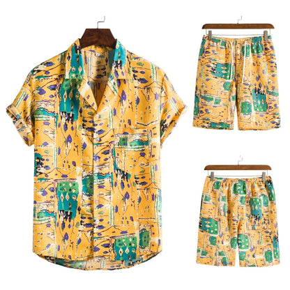 Luciano Romano™ Hawaiian Herencombi | Een vrolijke & zomerse combi voor de zomer - Geel-Groen-XXXL -  Neomoda