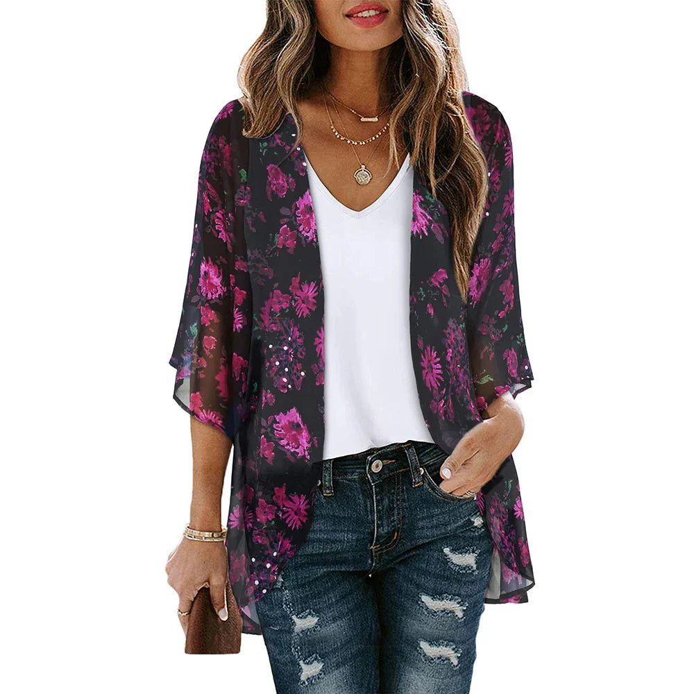 Zomer gebloemd vest blouse top elegant voor vrouwen