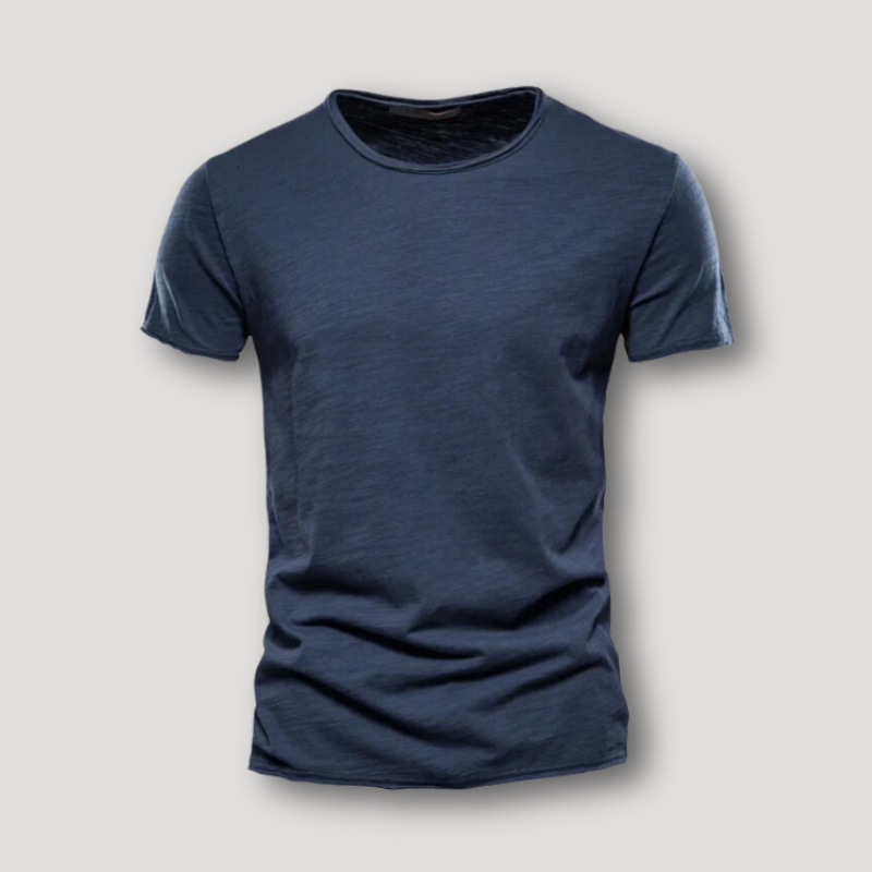 Fitted Crew Neck Heathered Textuur Zomer T Shirt Heren