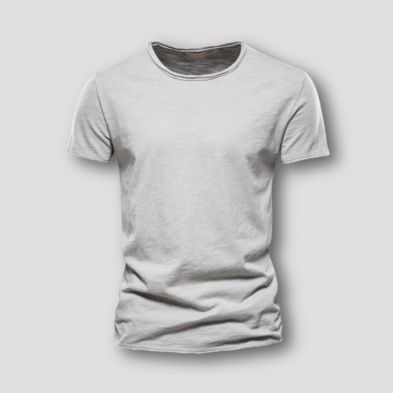 Fitted Crew Neck Heathered Textuur Zomer T Shirt Heren