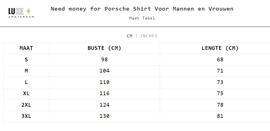 Need money for Porsche Shirt Voor Mannen en Vrouwen