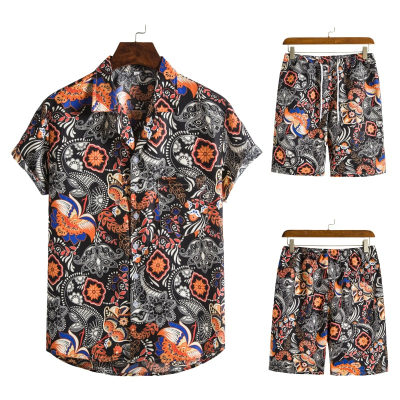 Luciano Romano™ Hawaiian Herencombi | Een vrolijke & zomerse combi voor de zomer - Oranje-XXXL -  Neomoda