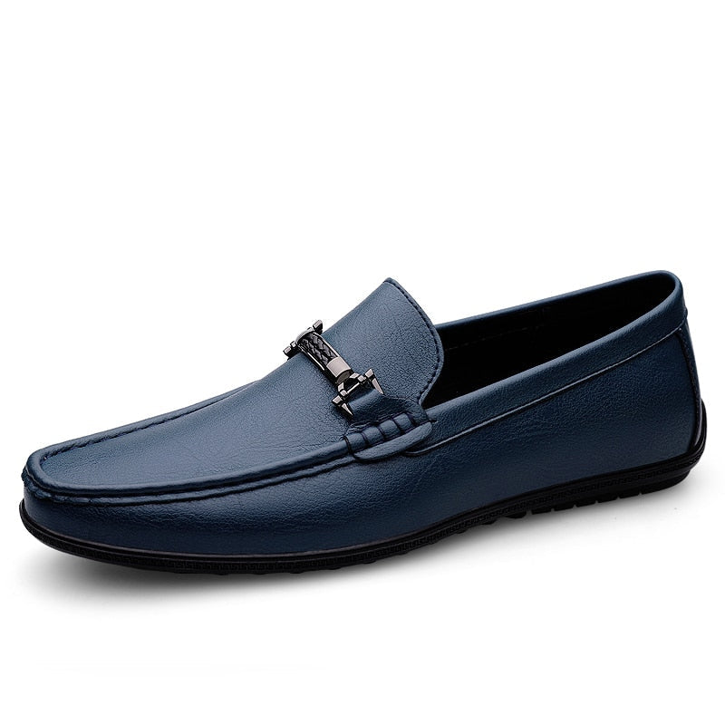 Loafers aus echtem Leder für Männer Blau