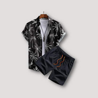 Palm Hawaii Korte Mouw Shirt Korte Set Zomer Outfit