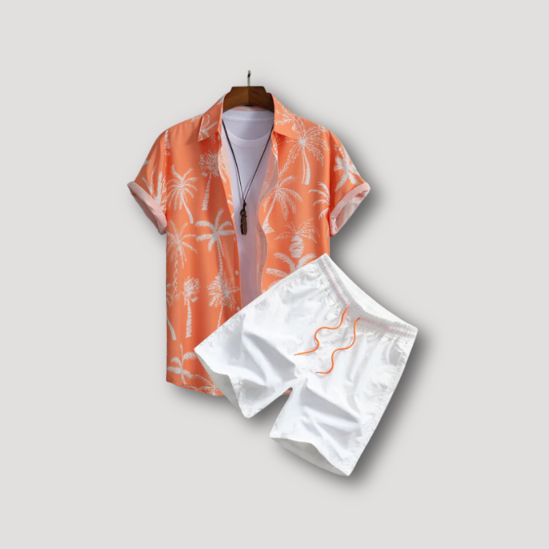 Palm Hawaii Korte Mouw Shirt Korte Set Zomer Outfit