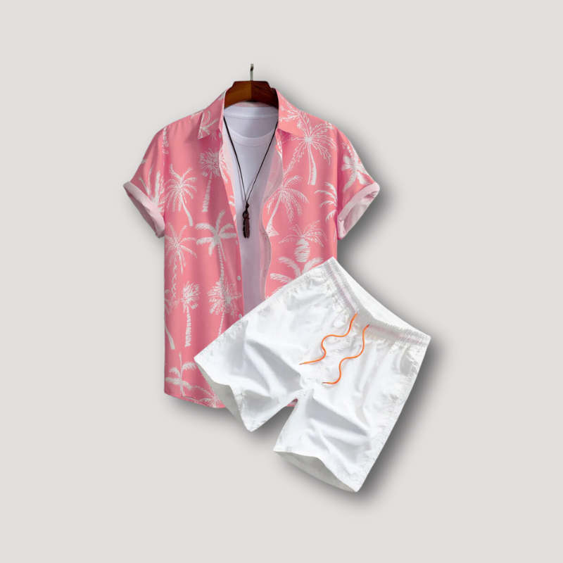 Palm Hawaii Korte Mouw Shirt Korte Set Zomer Outfit