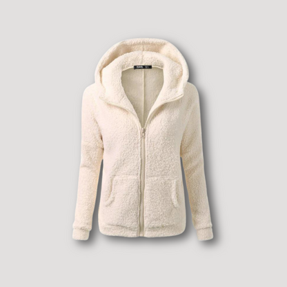 Gestructureerd Knus Pluche Fleece Zip Up Hoodie Voor Dames