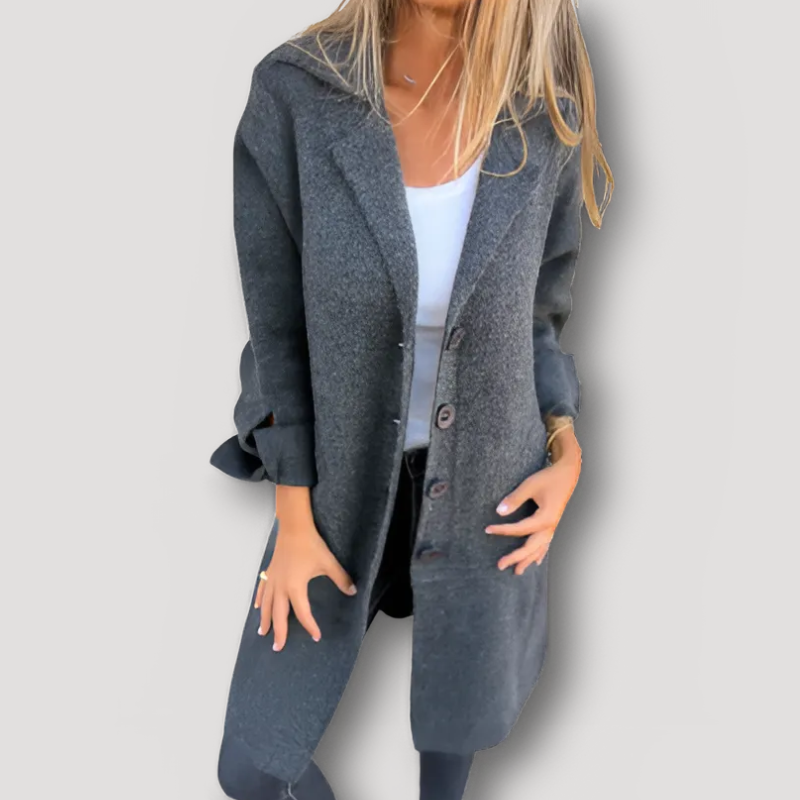 Lang Gebreid Casual Dames Wol Cardigan Coat