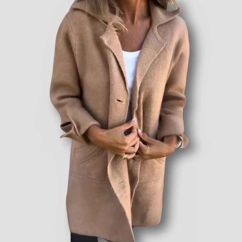 Lang Gebreid Casual Dames Wol Cardigan Coat