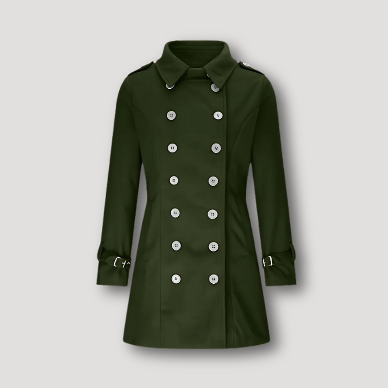 Belted Cuffs Dubbel Breasted Trench Coat Dames