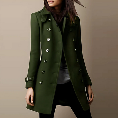 Belted Cuffs Dubbel Breasted Trench Coat Dames