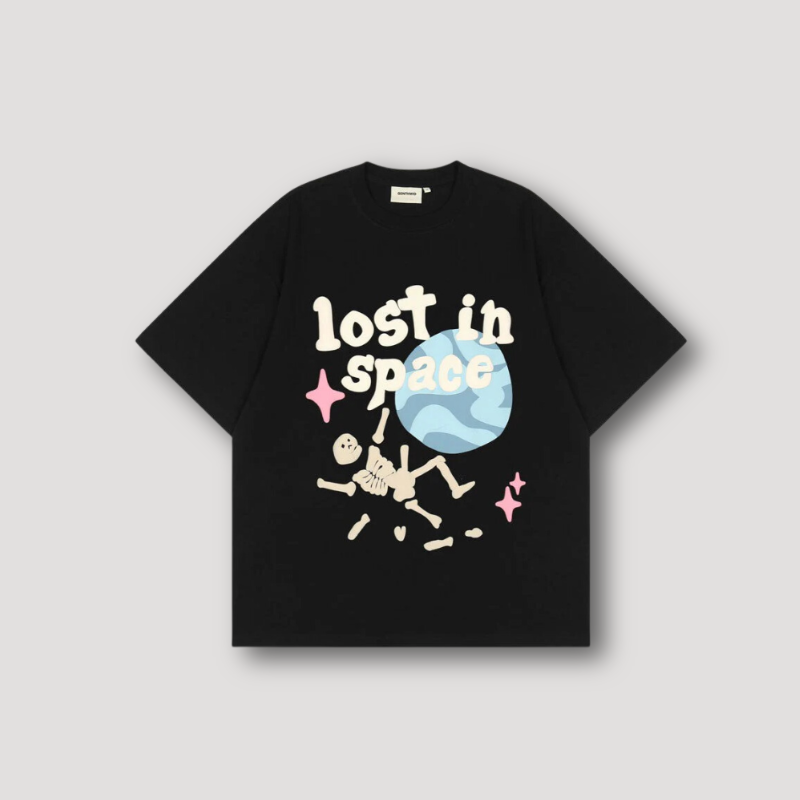 Skelet Lost in Space Grafisch Afdrukken Streetwear Shirt