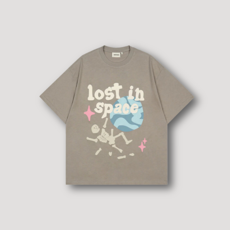 Skelet Lost in Space Grafisch Afdrukken Streetwear Shirt